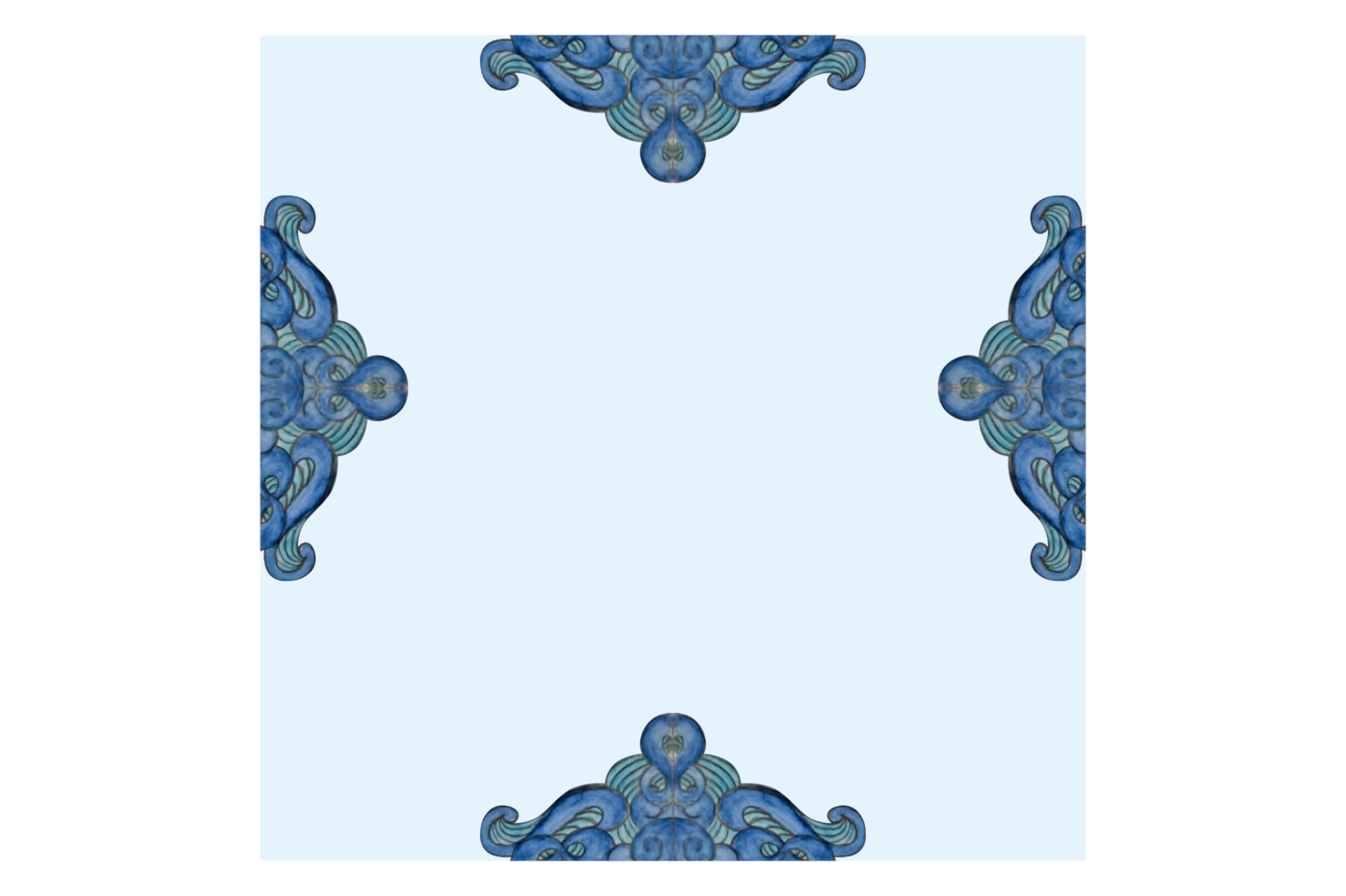 Square Background With Blue Water Wave Ornament Design png