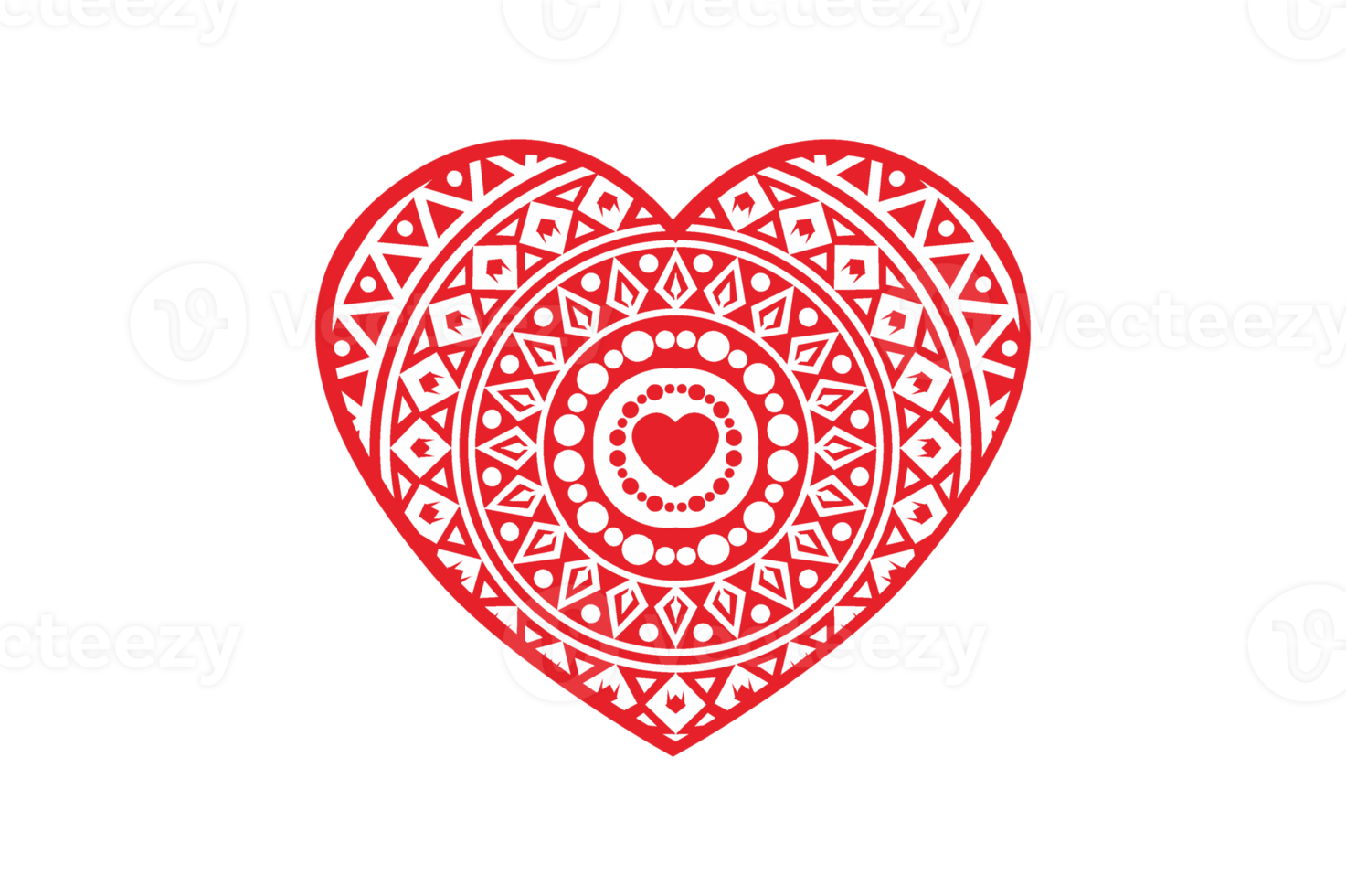 valentine dag konst - röd mandala kärlek png