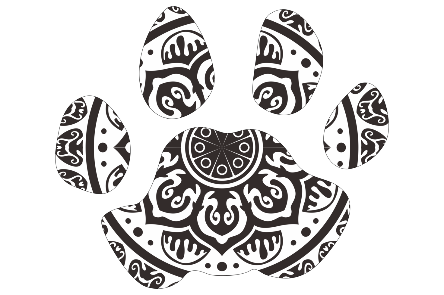 cane e gatto zampa mandala ornamento design png