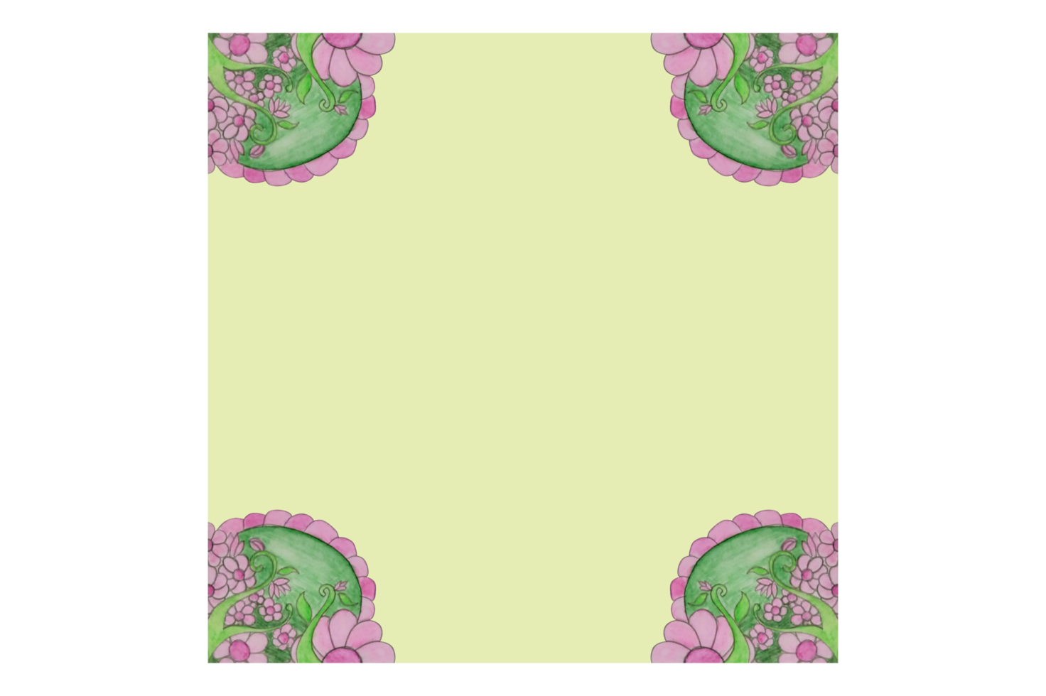 Square Background With Pink Flower And Flora Ornament Design png