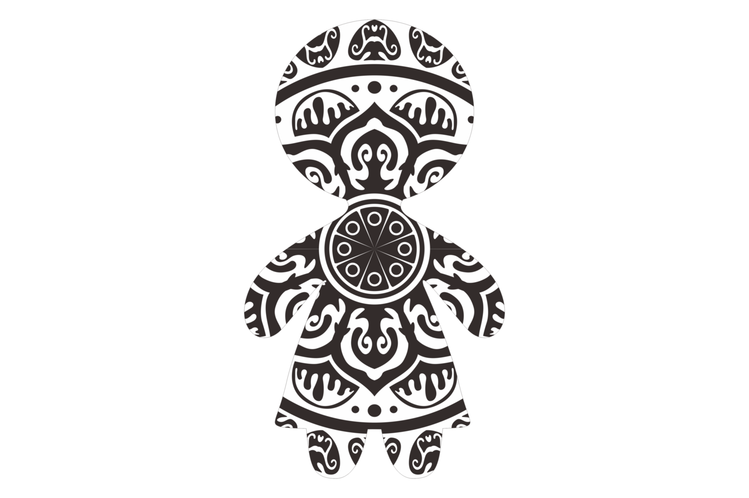 mandala ornament peperkoek persoon vormig png