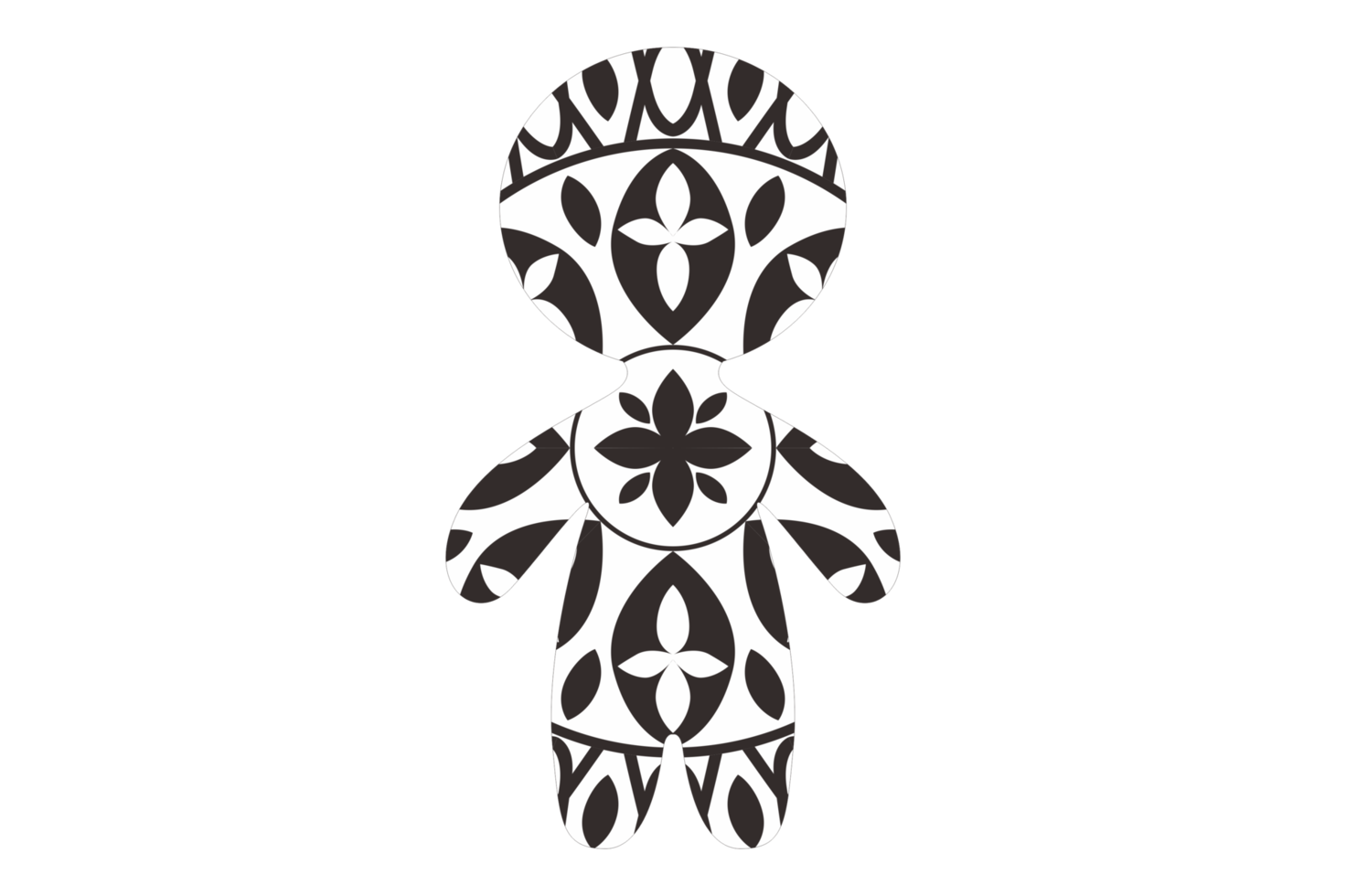 Mandala Ornament Gingerbread Person Shaped png