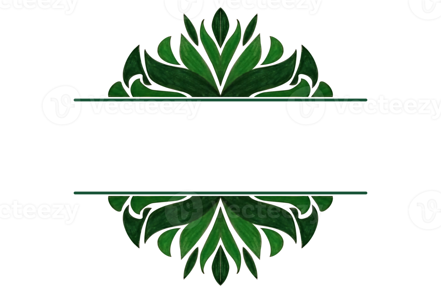 Green Leaf Flora Ornament Border Design png