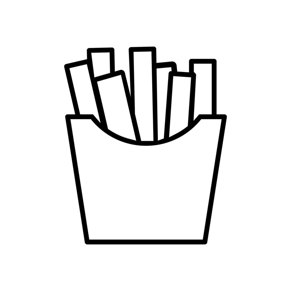 francés papas fritas icono vector. rápido comida ilustración signo. calle comida símbolo. café logo. vector