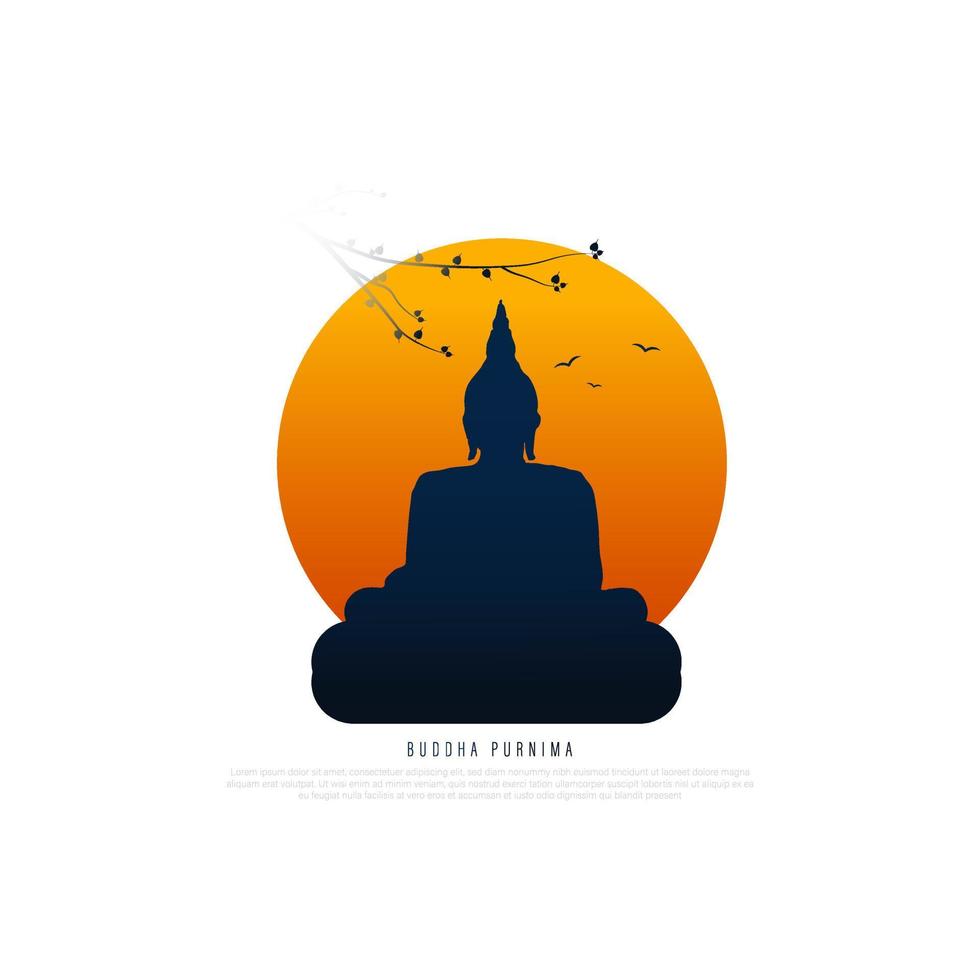 Vector illustration of buddha Purnima or vesak day