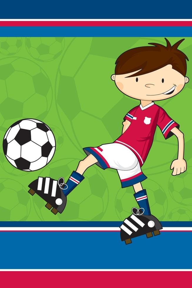 Cute Cartoon Football Soccer Player - Sports Illustration vector