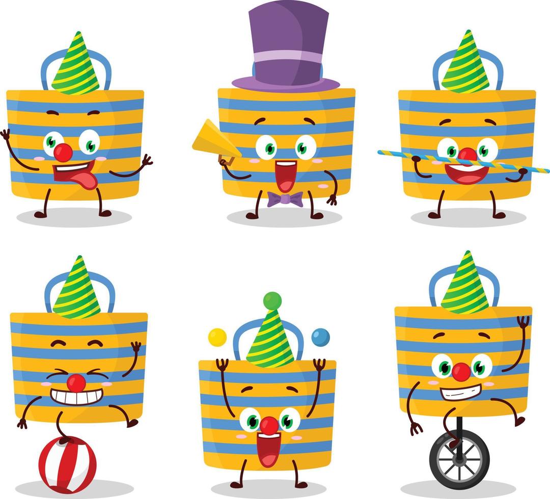 Cartoon character of beach bag with various circus shows vector