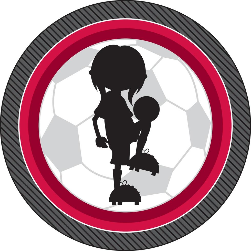 Cartoon Soccer Football Player in Silhouette - Sports Illustration vector