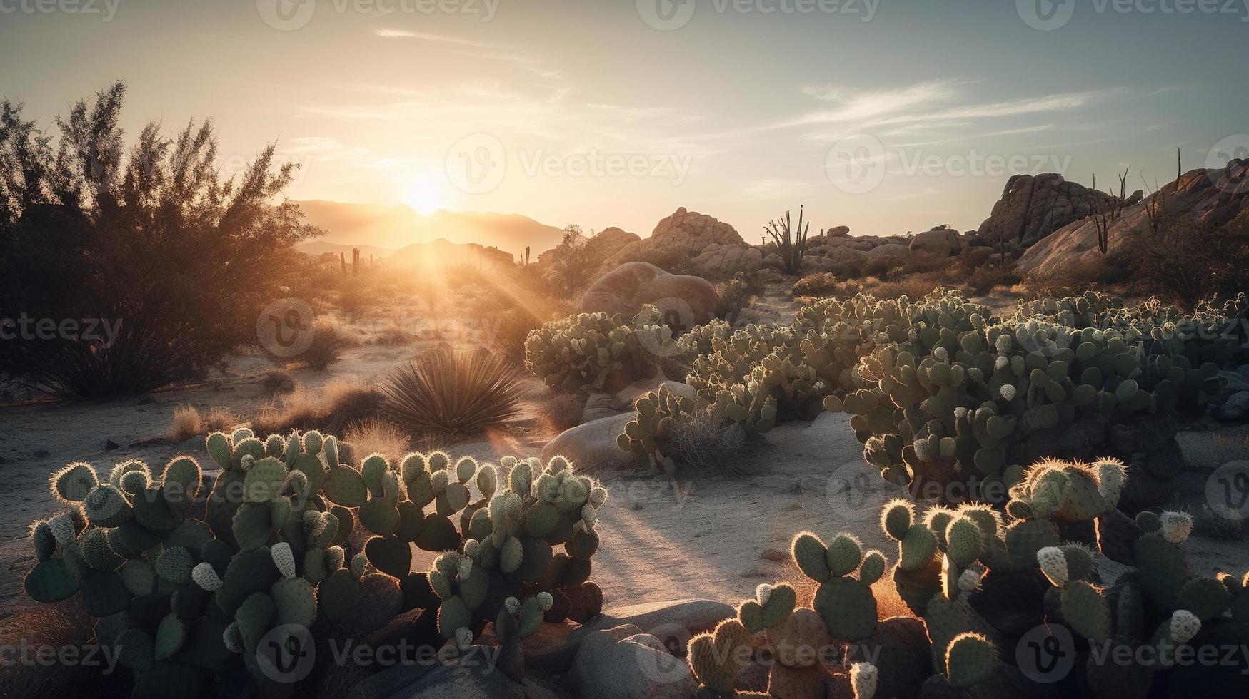 Sunset in Joshua Tree National Park, California, United States photo