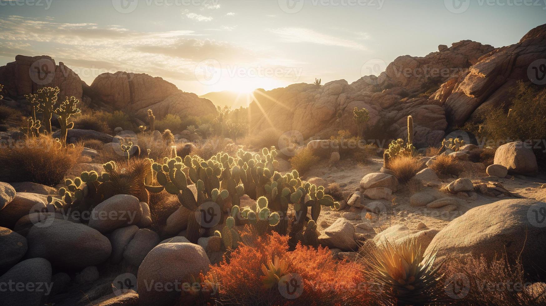 Sunset in Joshua Tree National Park, California, United States photo