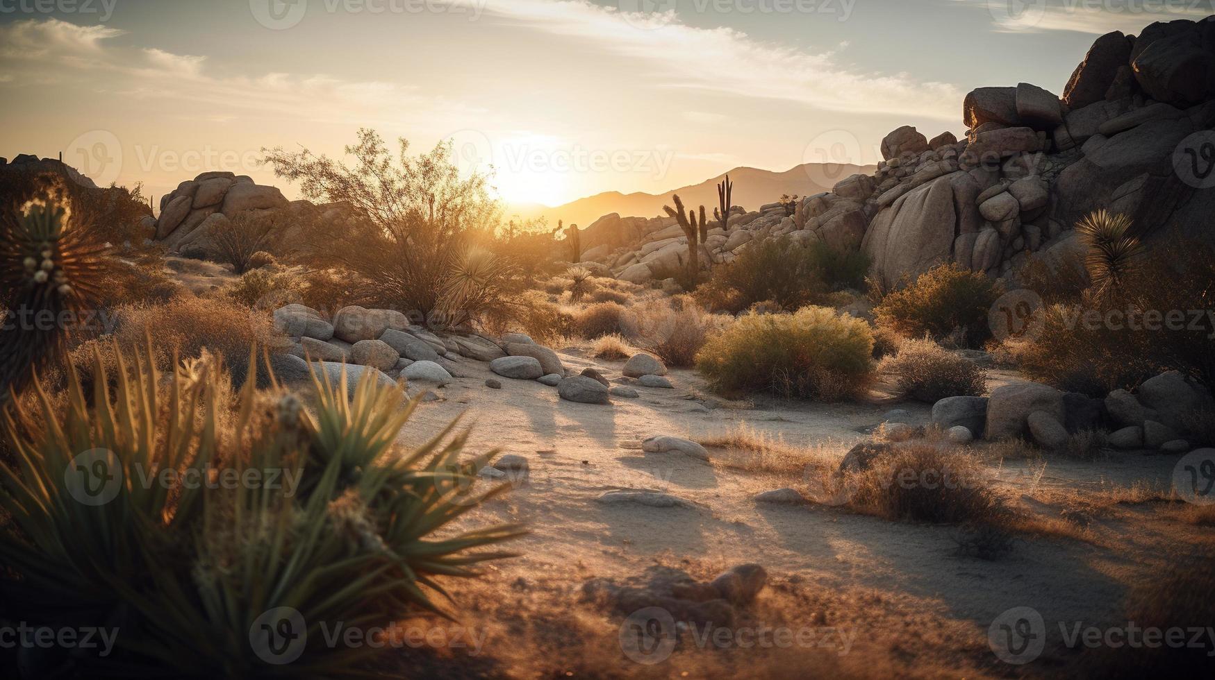 Sunset in Joshua Tree National Park, California, United States photo