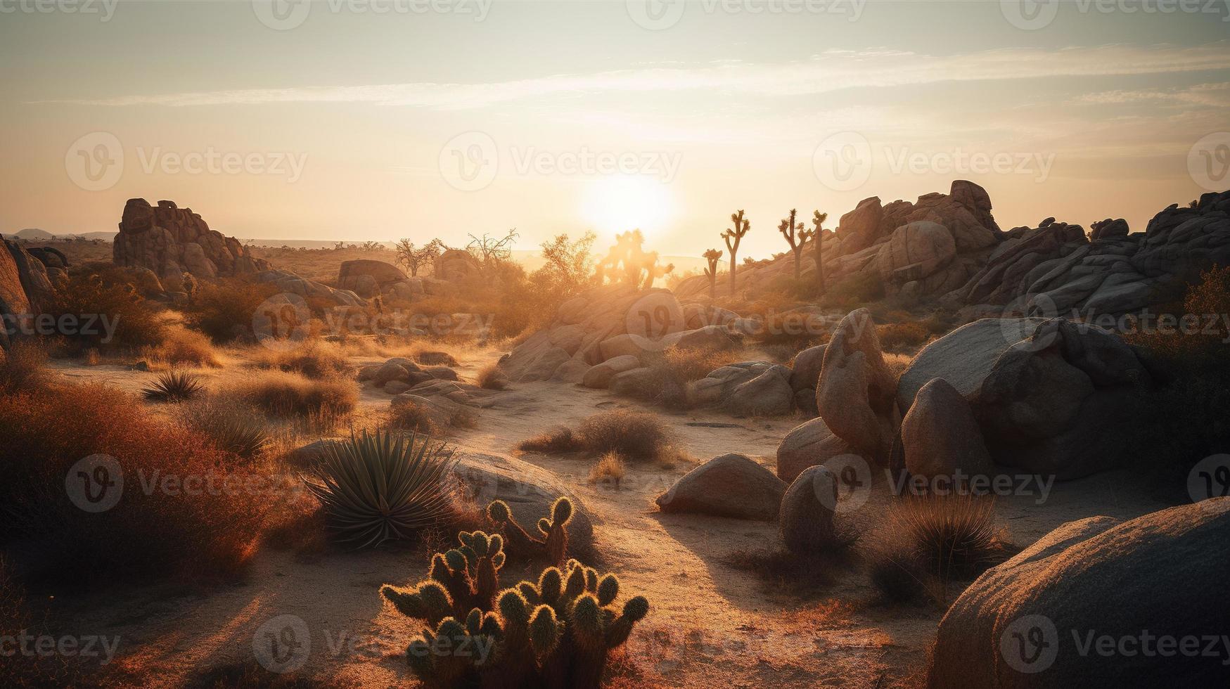 Sunset in Joshua Tree National Park, California, United States photo