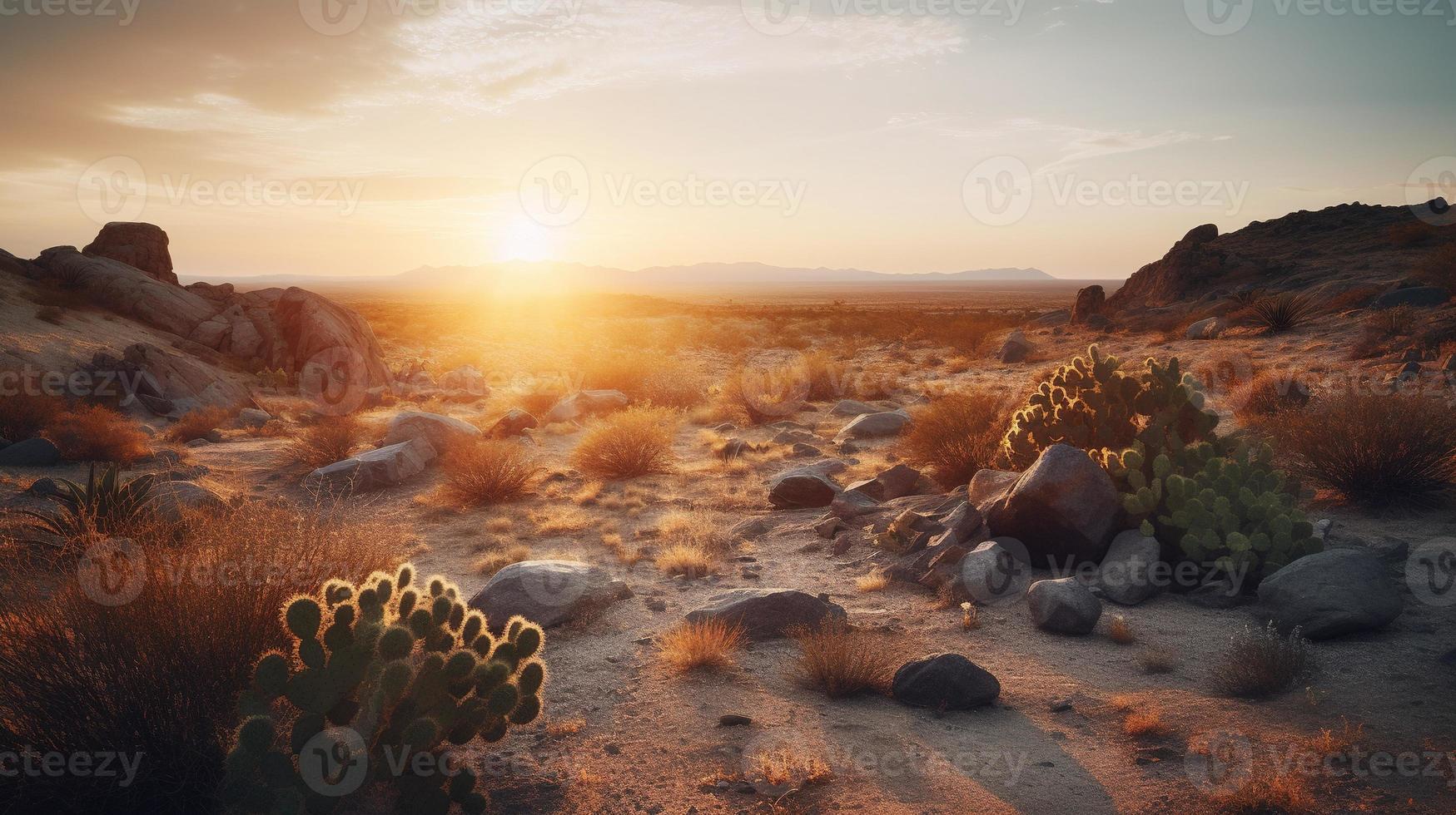 puesta de sol en Joshua árbol nacional parque, California, unido estados foto