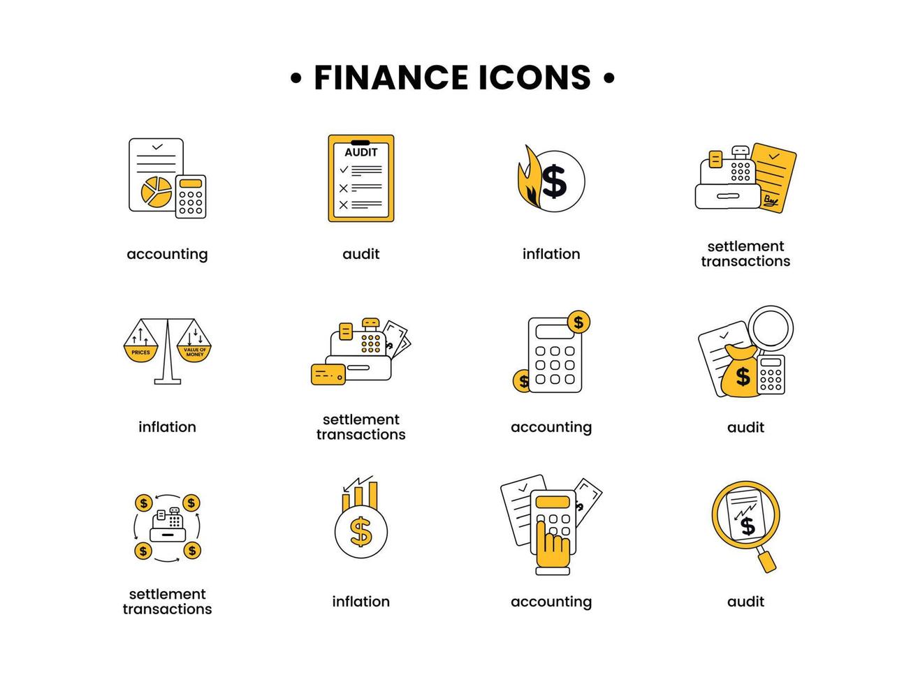 Finanzas icono en color. vector