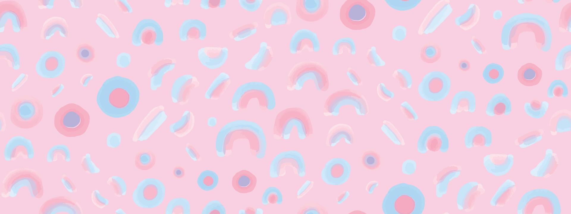 Modern circle pattern-candy pink Fun and playful design Vector Watercolor Rounds Pattern and Ink Doodle, set a Grunge Circles Background, Kids Geometric and Pastel Seamless Watercolor Rounds Pattern