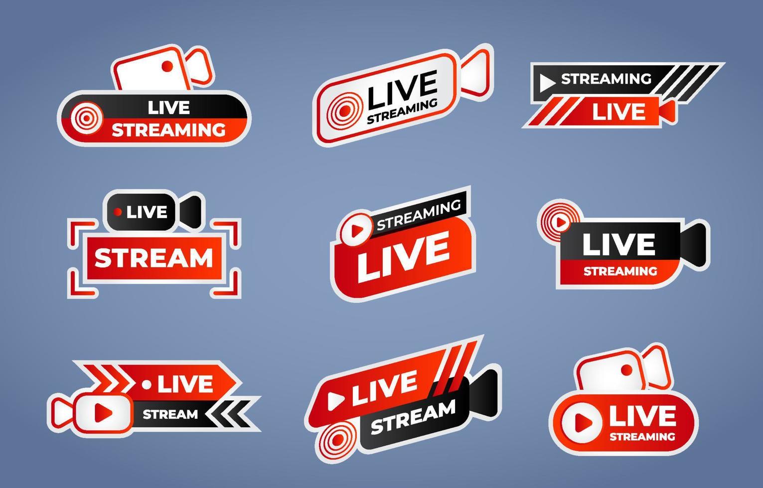 Gradient Red and Black Live Streaming Logo vector