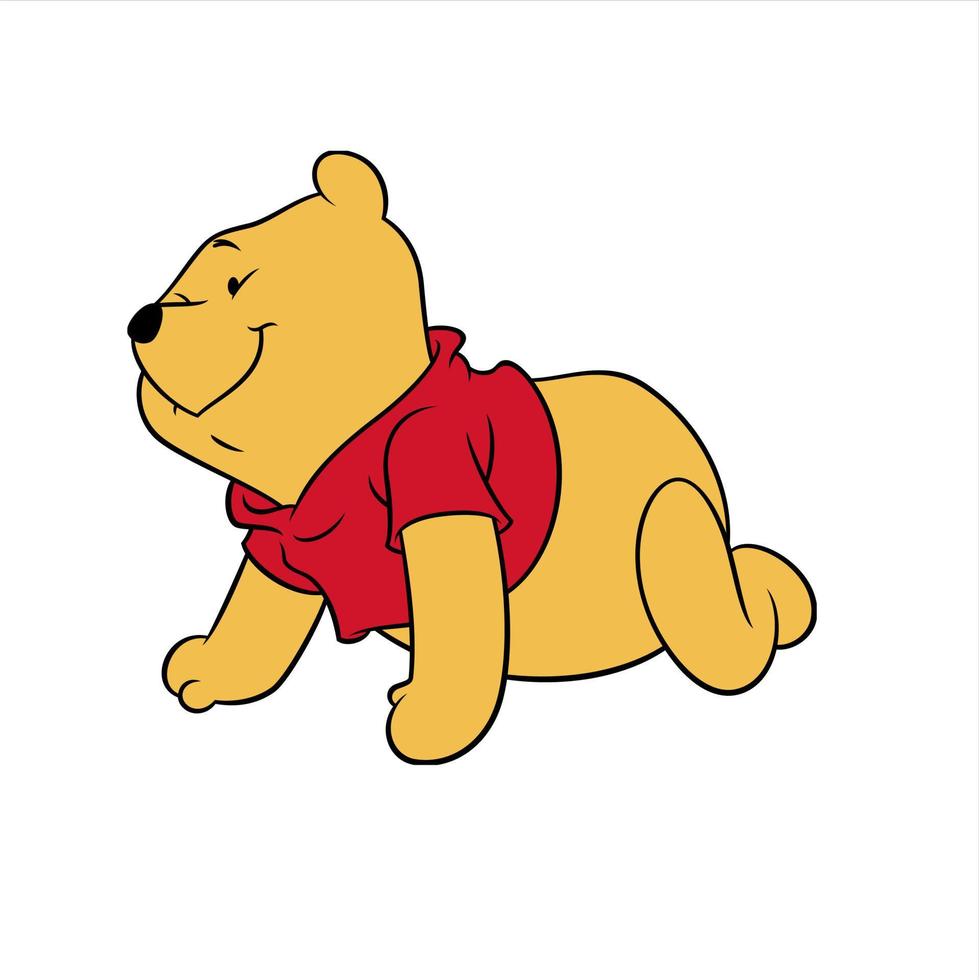 cute winnie the pooh cartoon vector