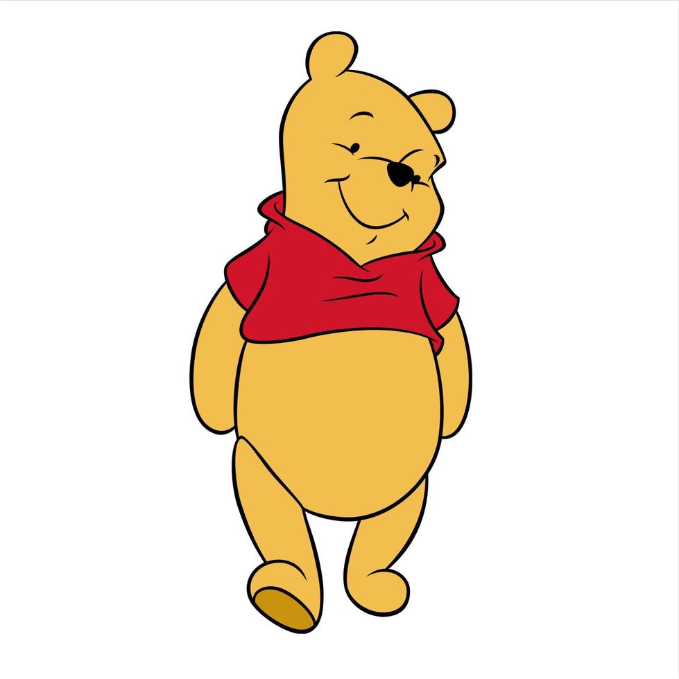 cute winnie the pooh cartoon vector