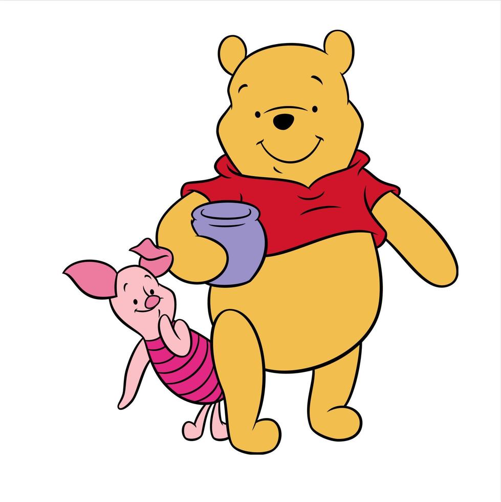 Winnie el pooh con amigos vector