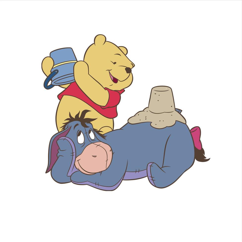 Winnie el pooh con amigos vector