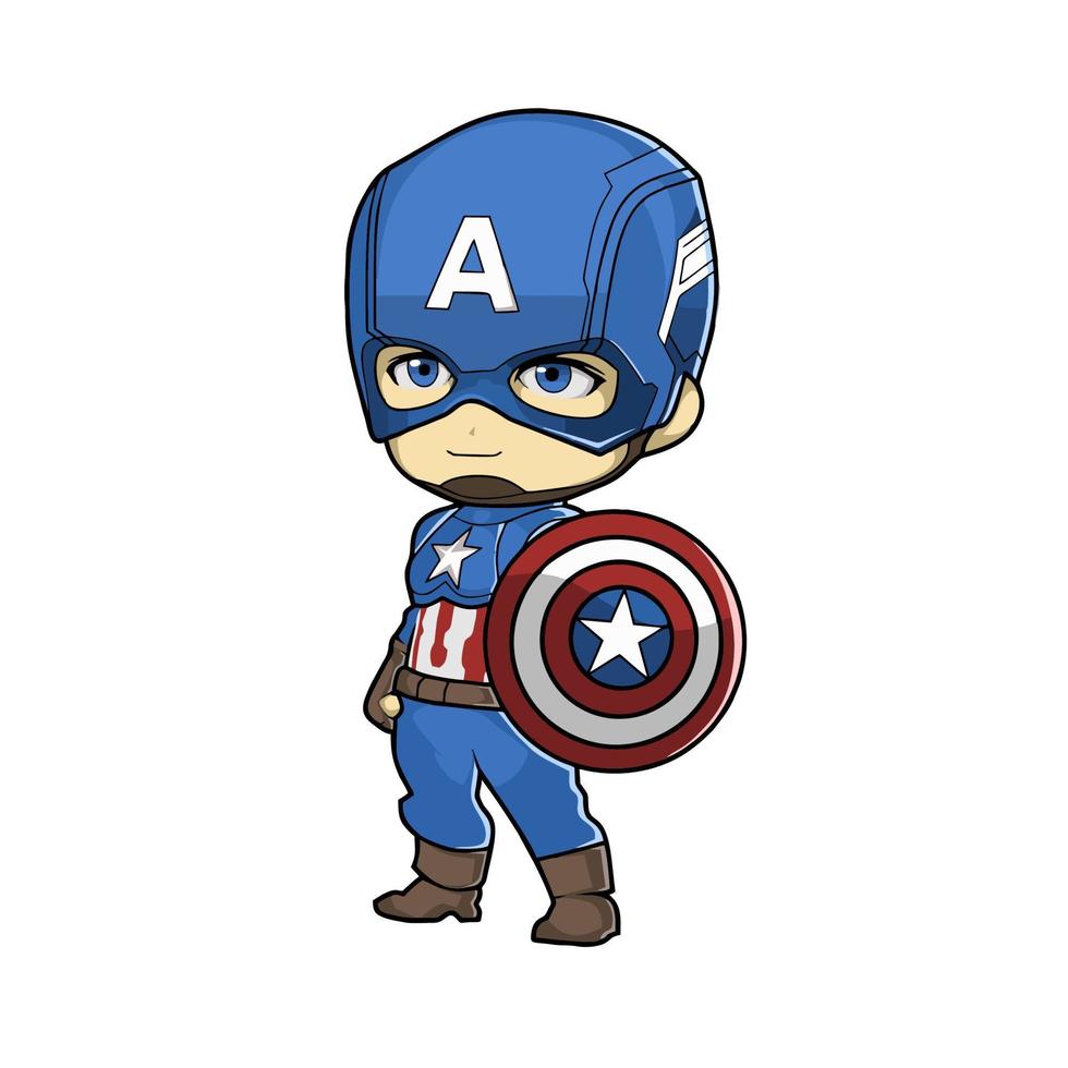 cute captain america marvel vector