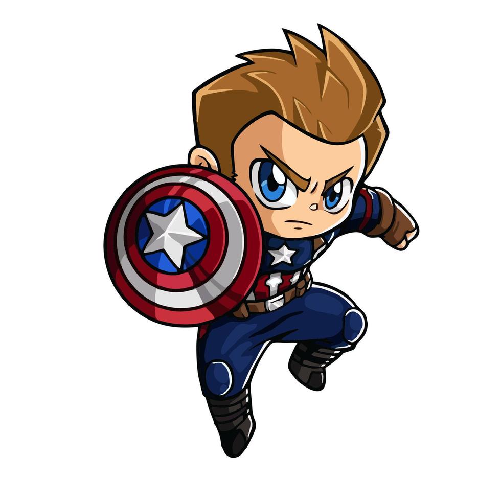 cute captain america marvel vector