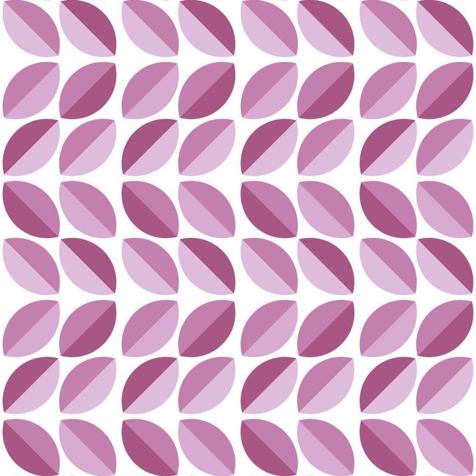 Modern minimalistic  geometric seamless pattern, rounded shapes, leaves in pink color scheme on a white background vector