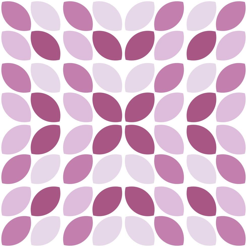 Modern minimalistic  geometric seamless pattern, rounded shapes, leaves in pink color scheme on a white background vector