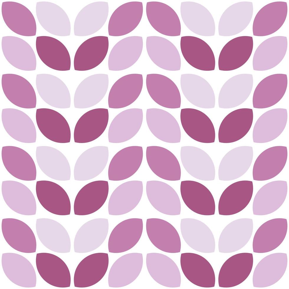 Modern minimalistic  geometric seamless pattern, rounded shapes, leaves in pink color scheme on a white background vector