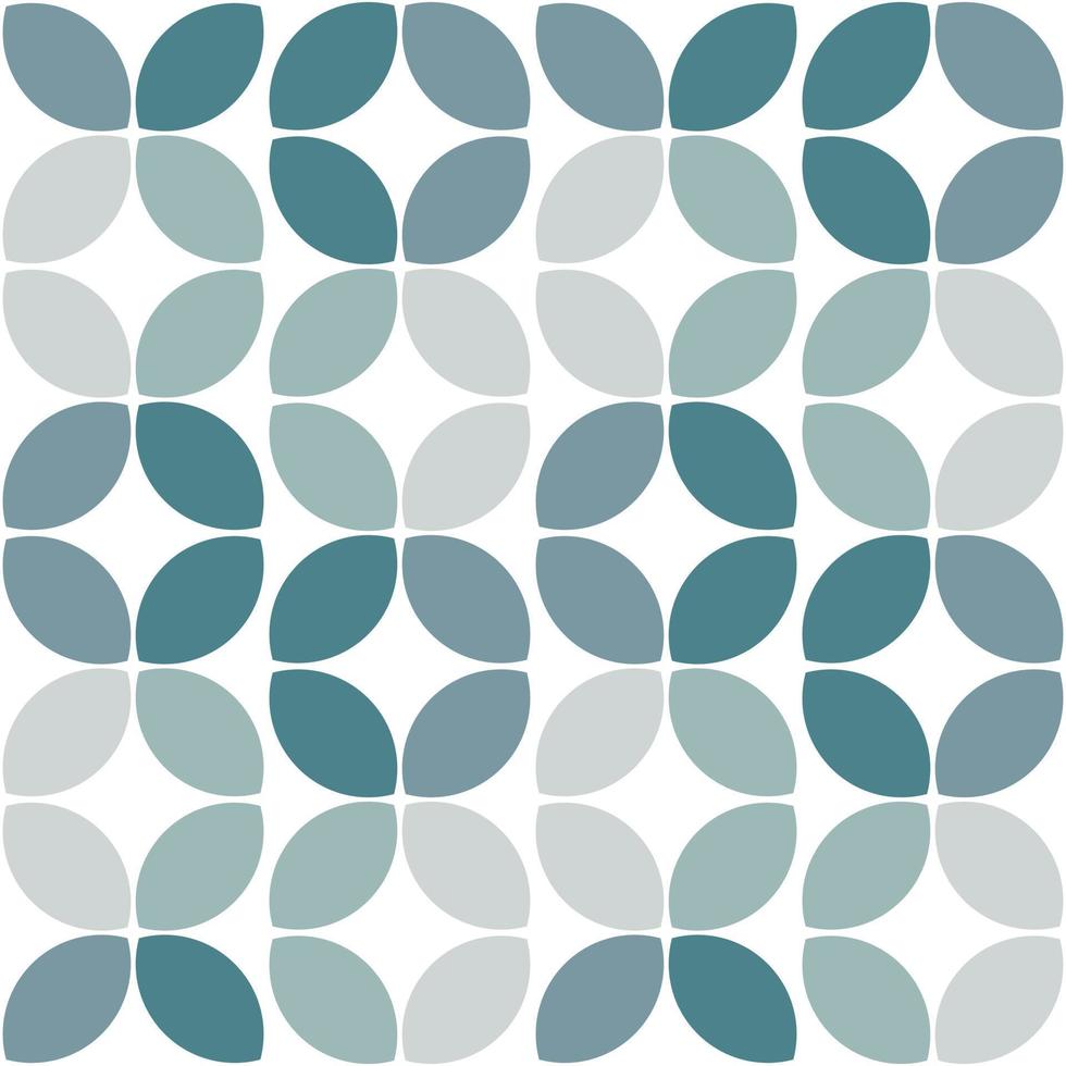 Modern minimalistic  geometric seamless pattern, rounded shapes, leaves in a blue color scheme on a white background vector