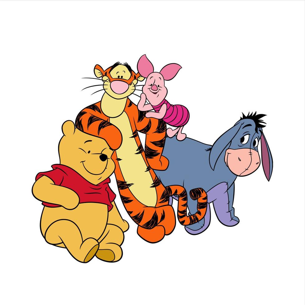 winnie the pooh with friends vector