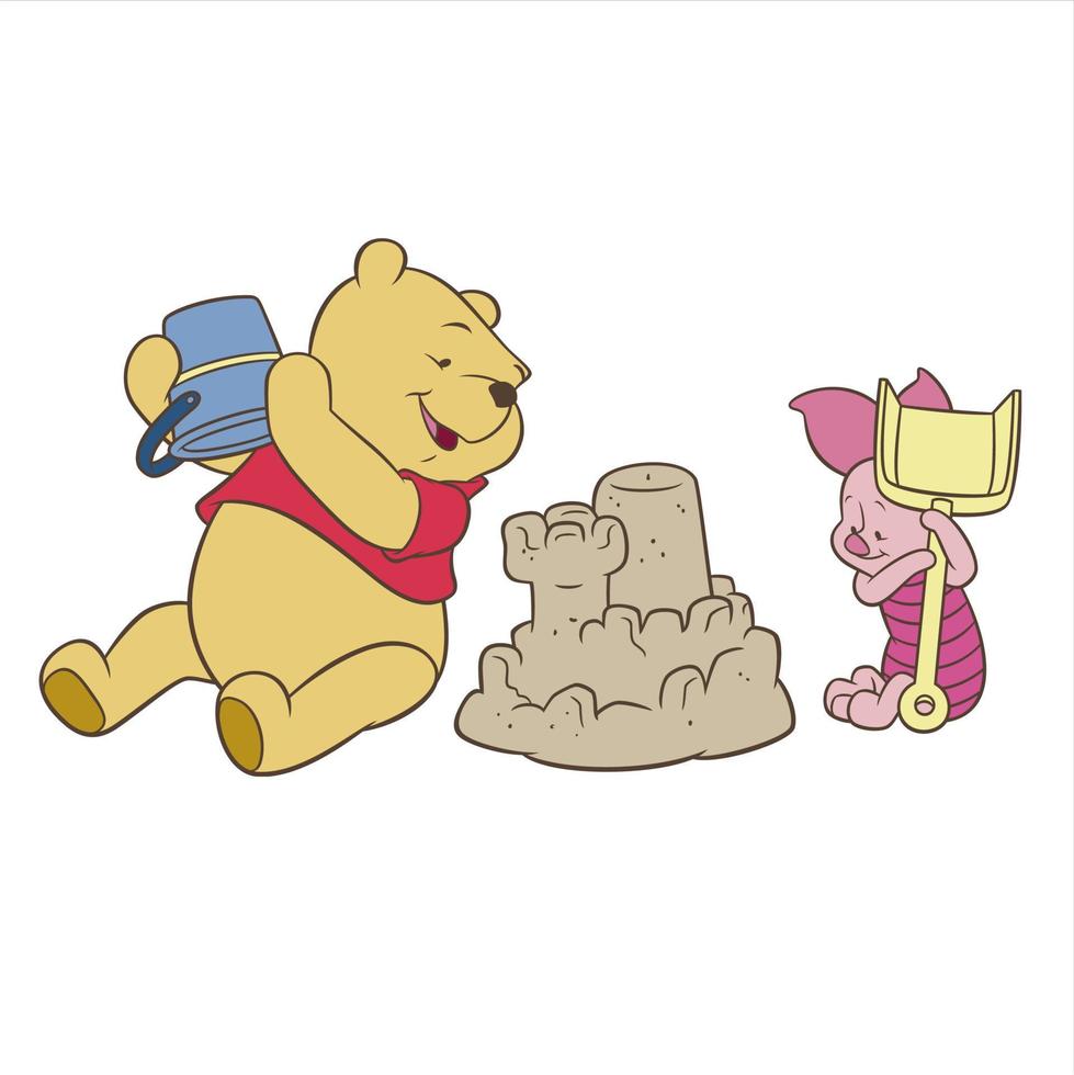 Winnie el pooh con amigos vector