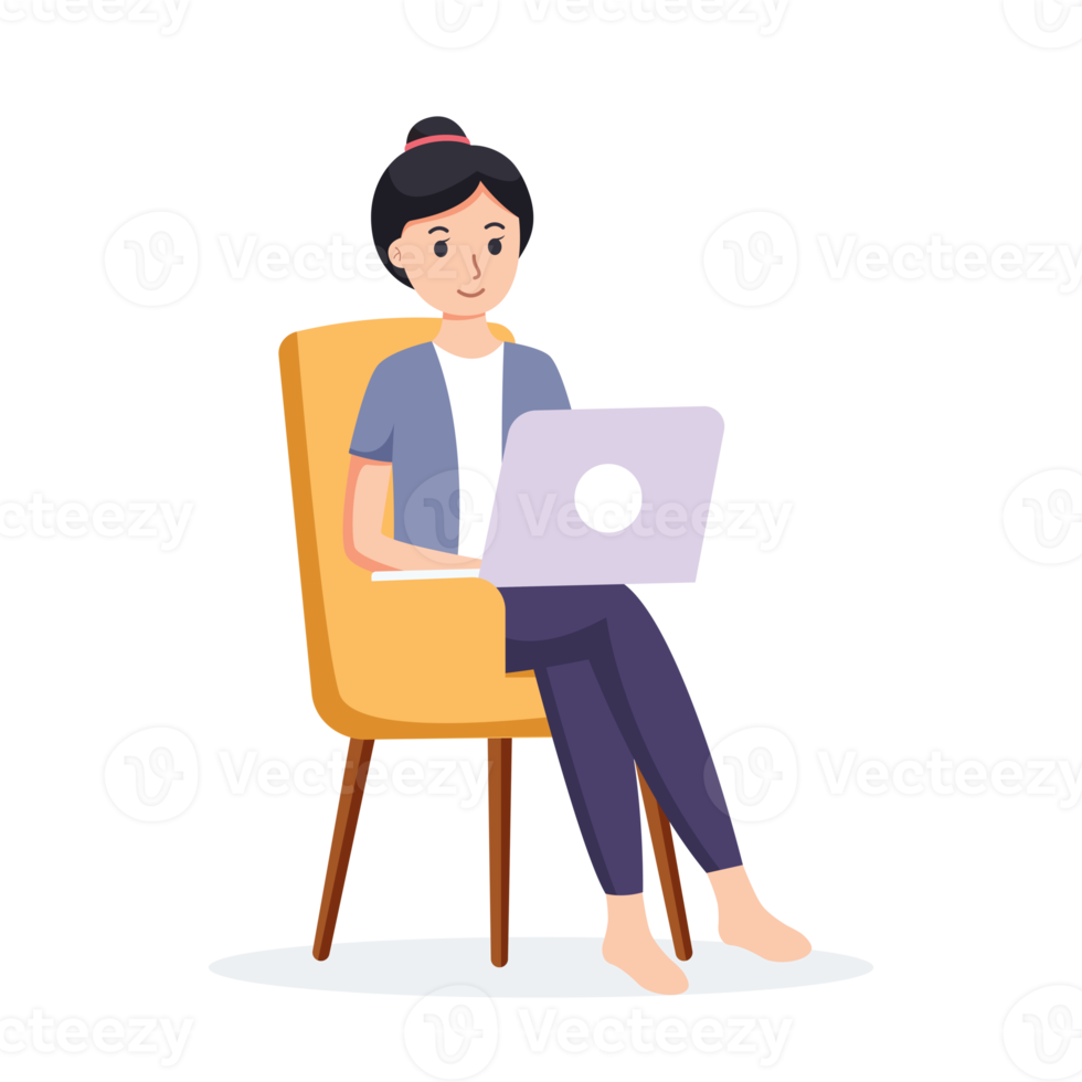 Work from home, coworking space illustration png