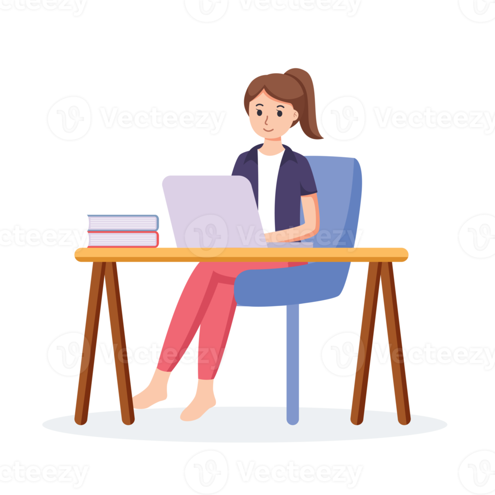 Work from home, coworking space illustration png