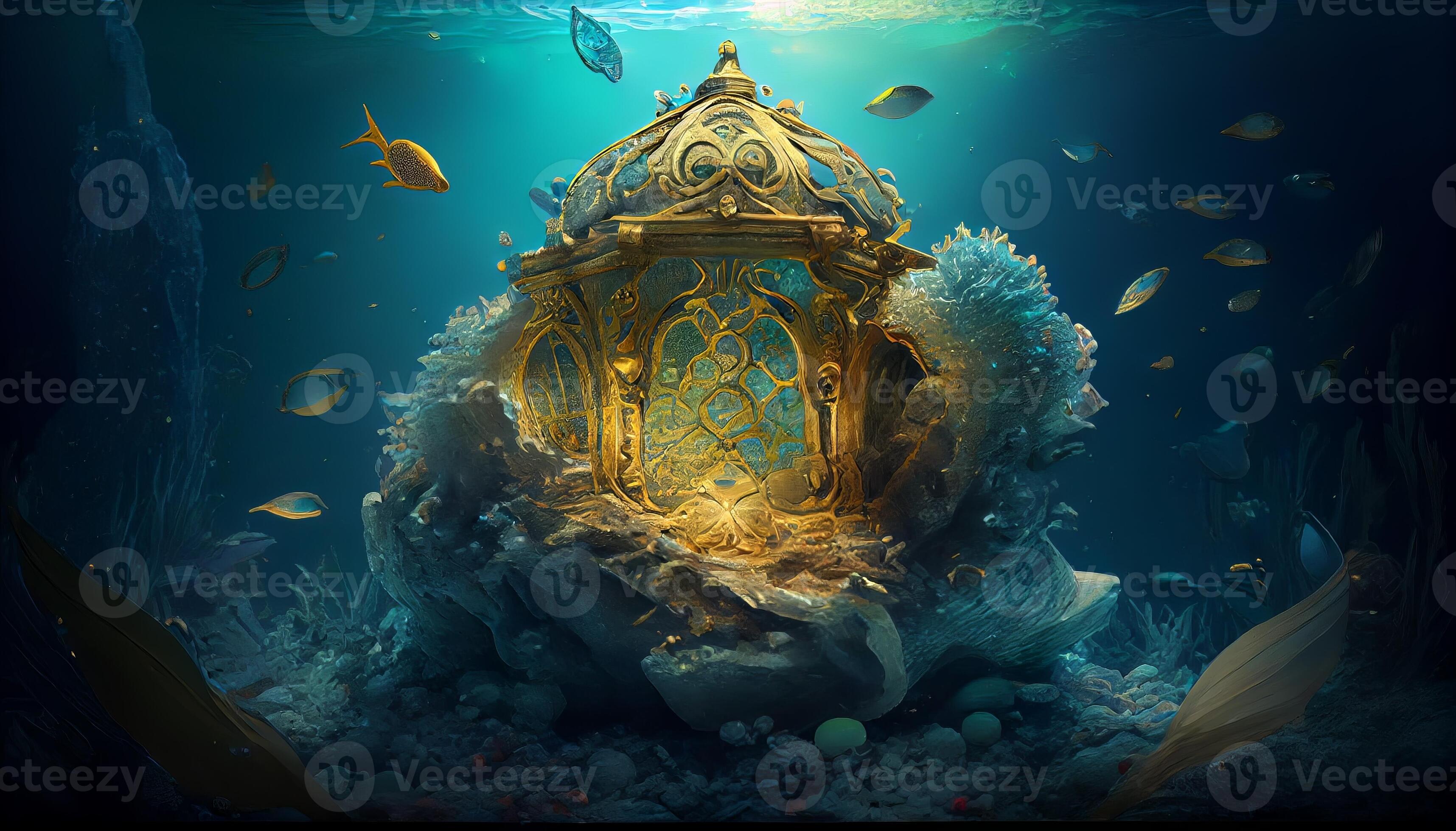 Underwater Ocean Sea Imaginary Fantasy World Digital Illustration