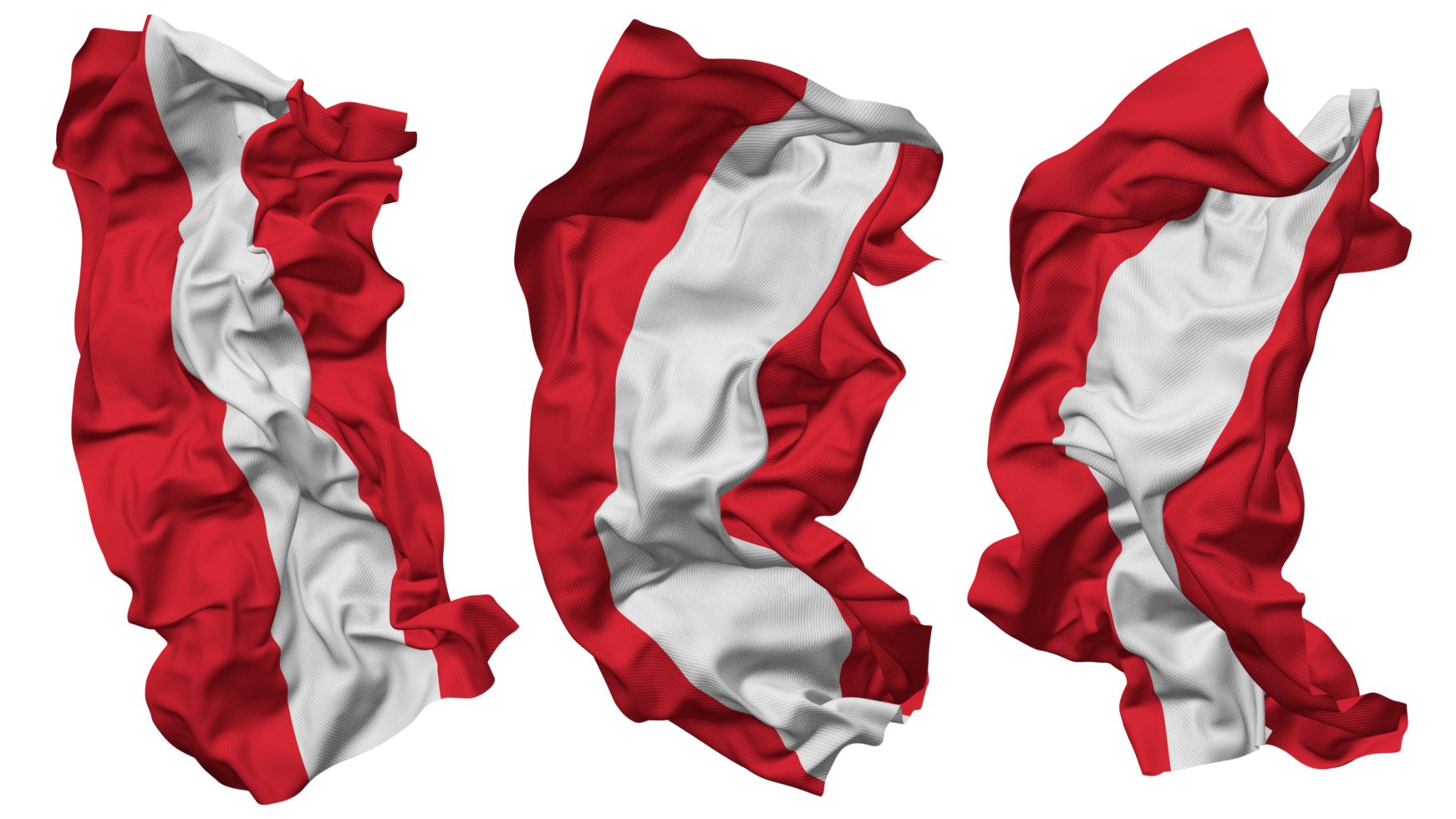 Austria Flag Waves Isolated in Different Styles with Bump Texture, 3D Rendering png