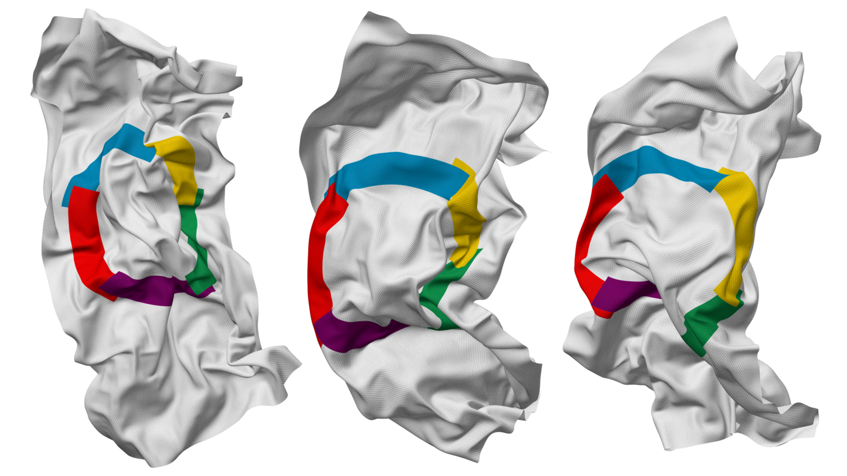 Organisation internationale de la Francophonie, OIF Flag Waves Isolated in Different Styles with Bump Texture, 3D Rendering png