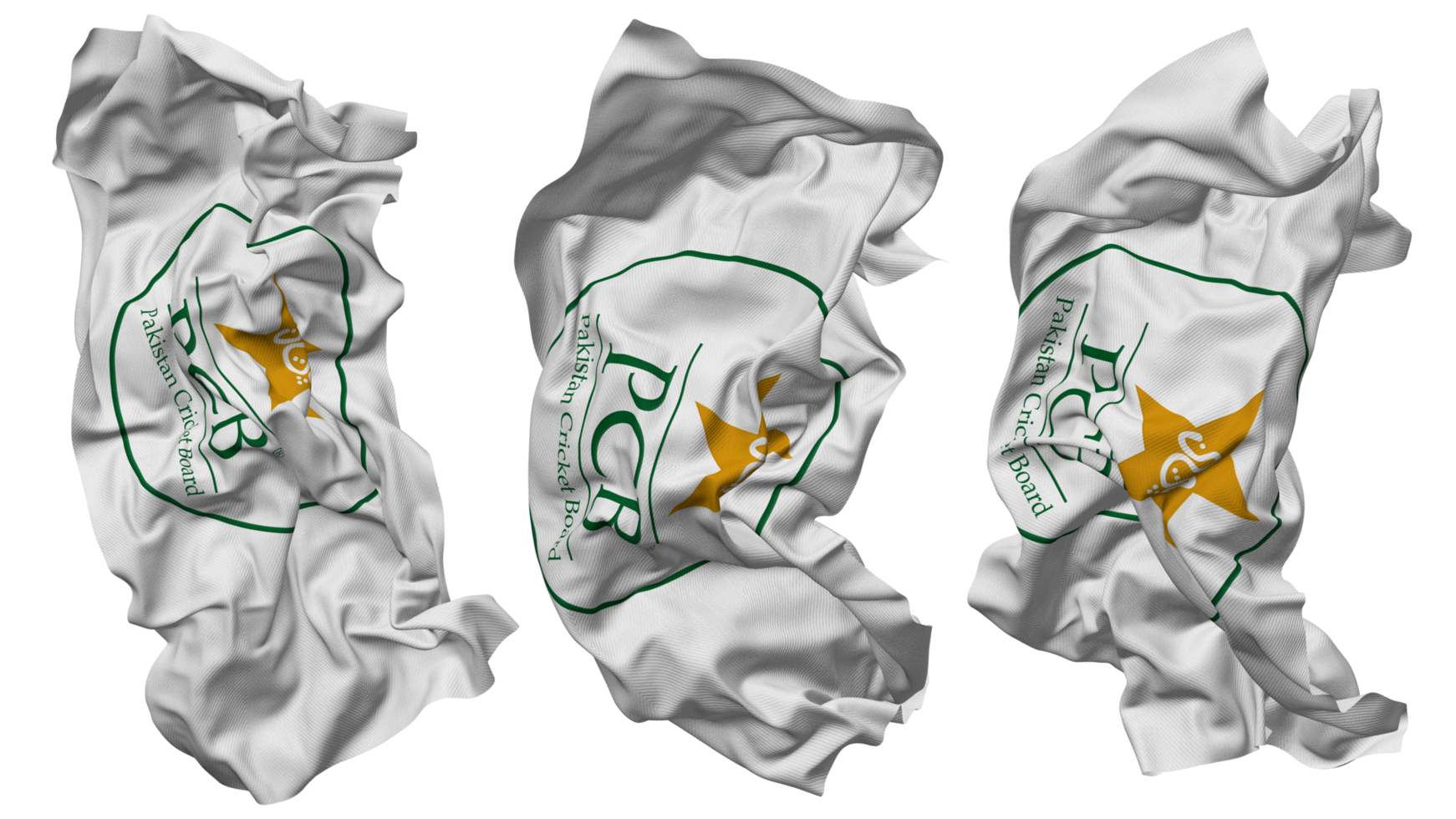 pakistan cricket styrelse, pcb flagga vågor isolerat i annorlunda stilar med stöta textur, 3d tolkning png