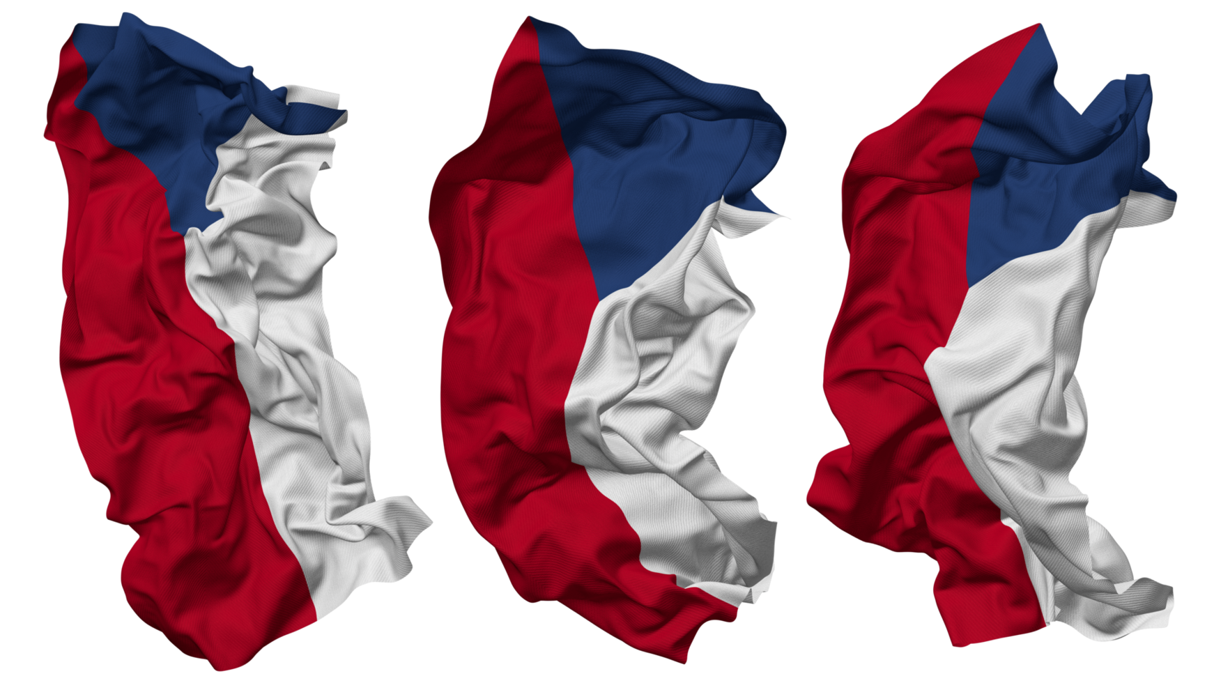 Czechoslovakia Flag Waves Isolated in Different Styles with Bump Texture, 3D Rendering png