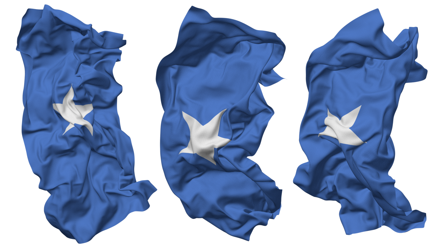 Somalia Flag Waves Isolated in Different Styles with Bump Texture, 3D Rendering png