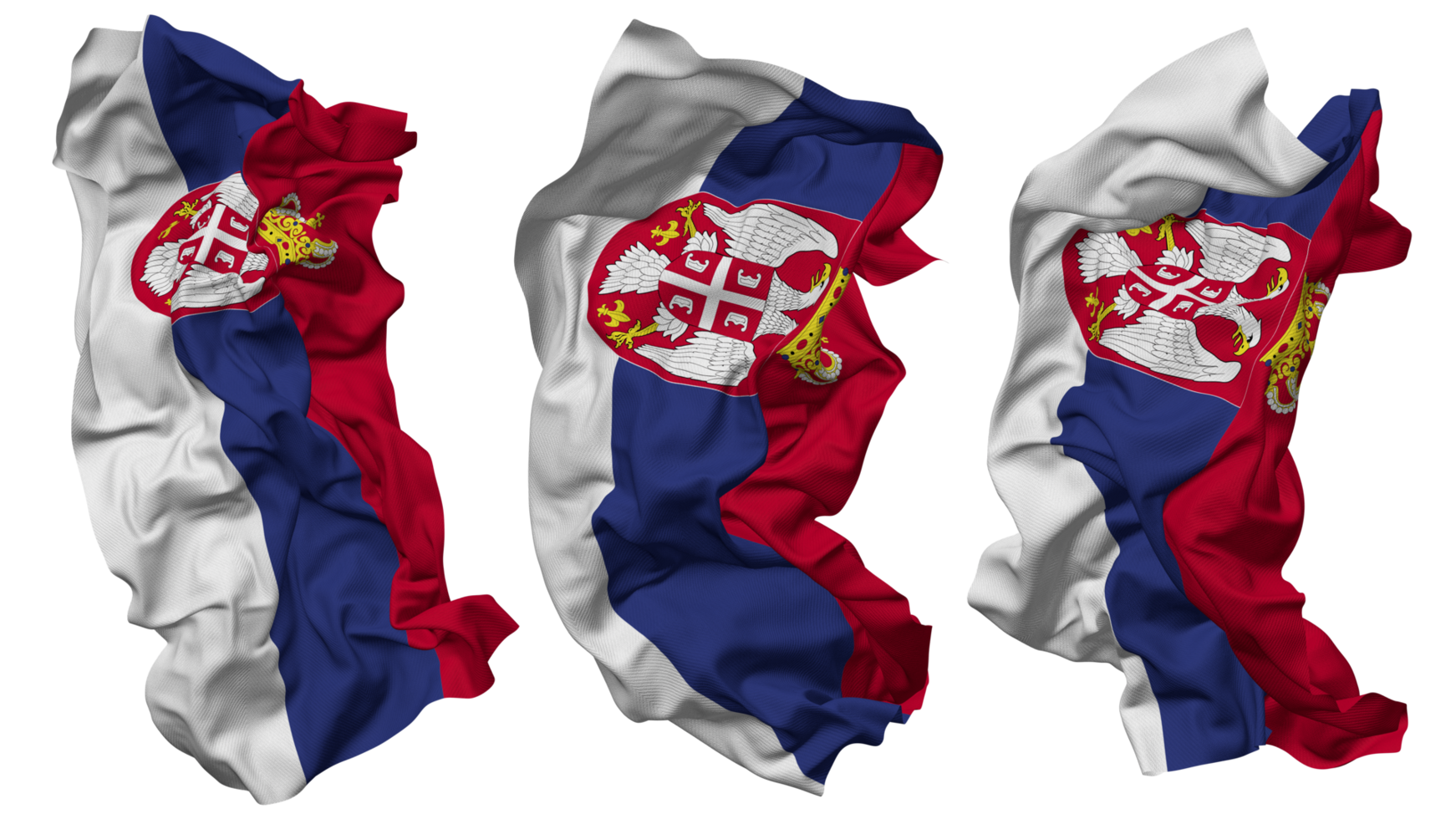 serbia bandera olas aislado en diferente estilos con bache textura, 3d representación png