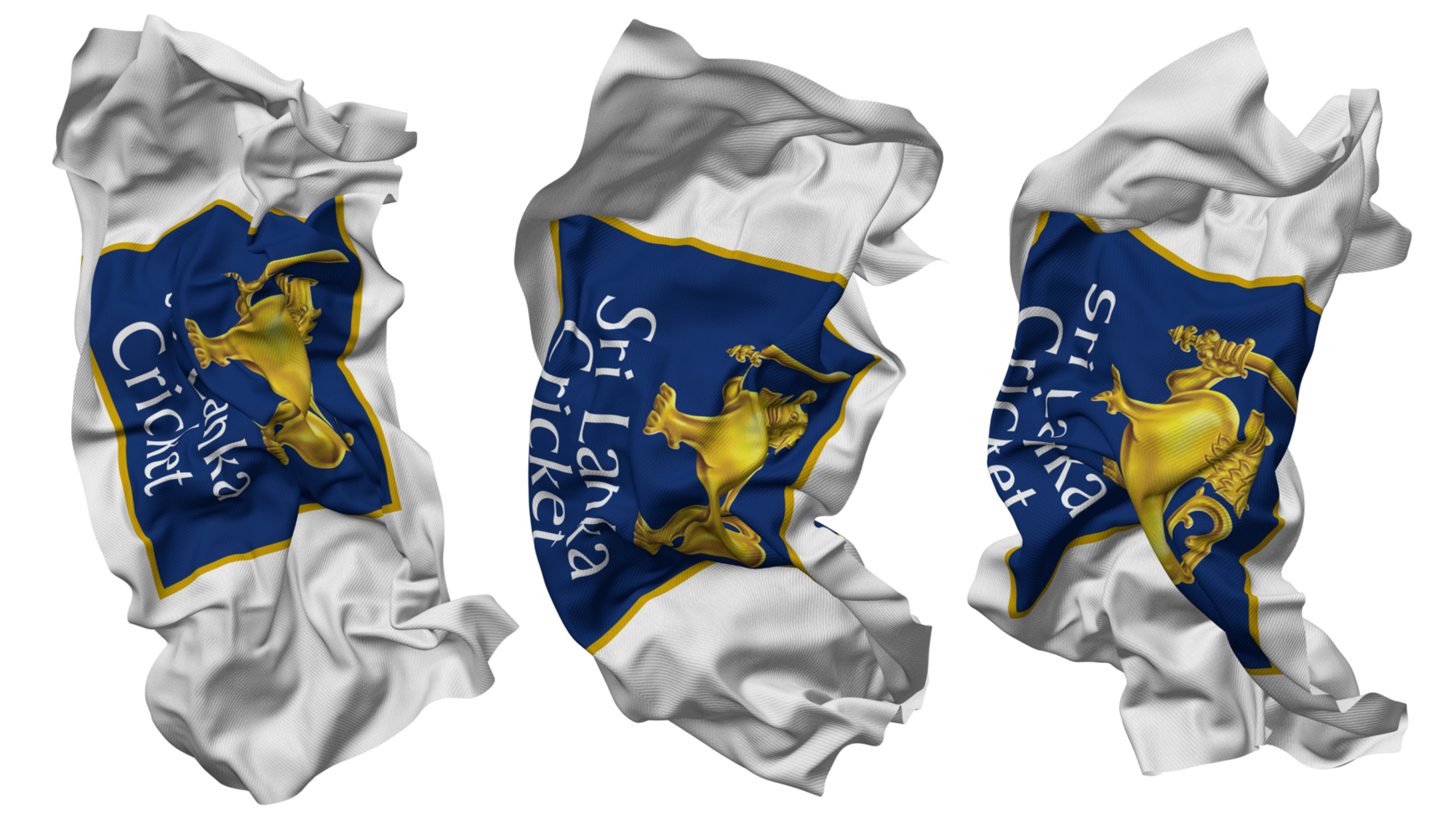 Sri Lanka Cricket Flag Waves Isolated in Different Styles with Bump Texture, 3D Rendering png