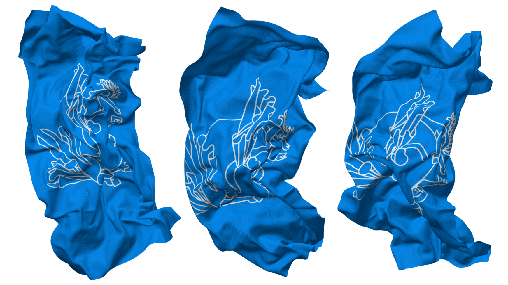 universal postal Unión, arriba bandera olas aislado en diferente estilos con bache textura, 3d representación png