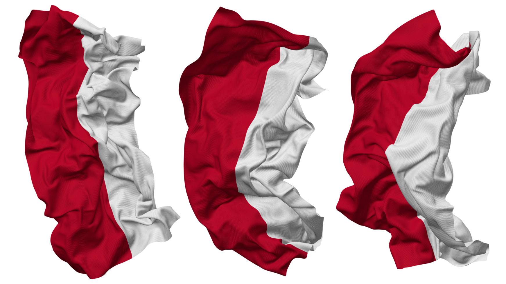 Poland Flag Waves Isolated in Different Styles with Bump Texture, 3D Rendering png