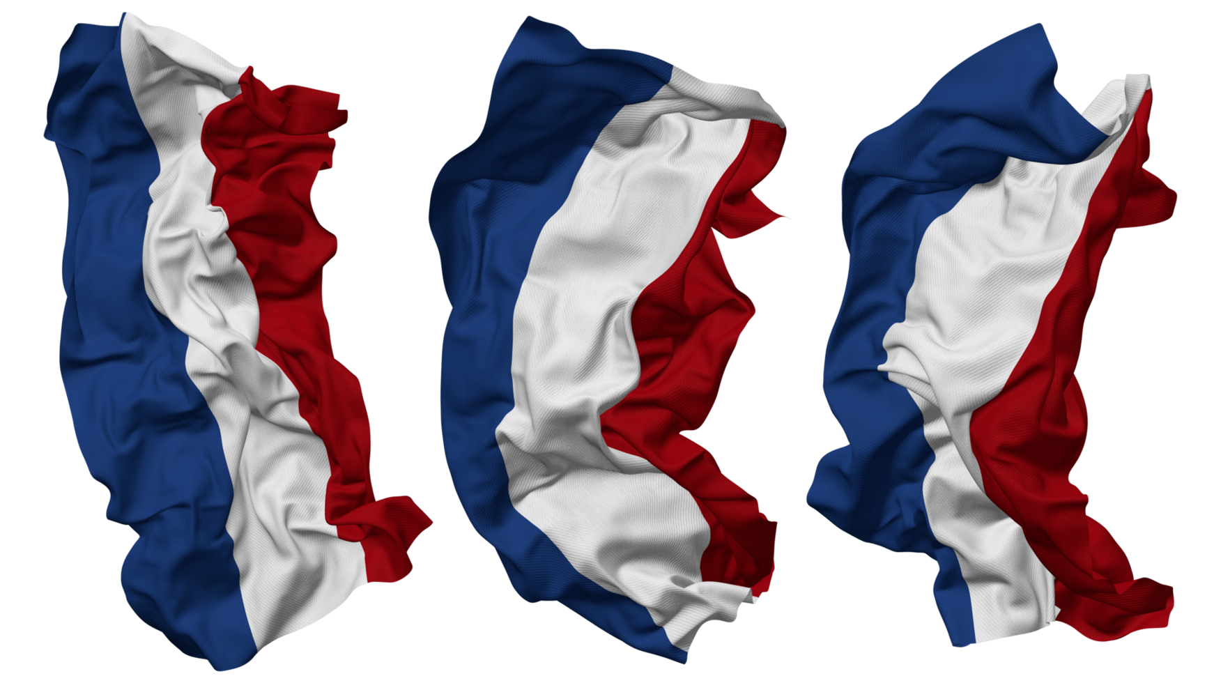 Pays-Bas drapeau vagues isolé dans différent modes avec bosse texture, 3d le rendu png