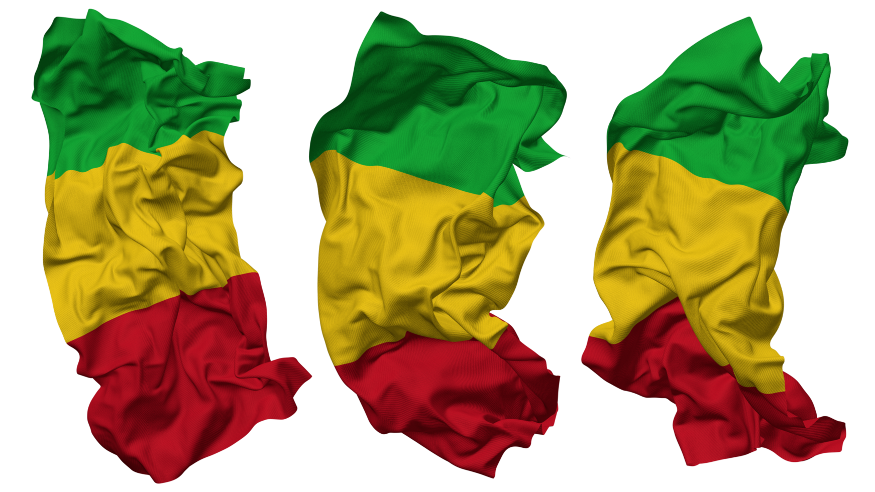 Mali Flag Waves Isolated in Different Styles with Bump Texture, 3D Rendering png