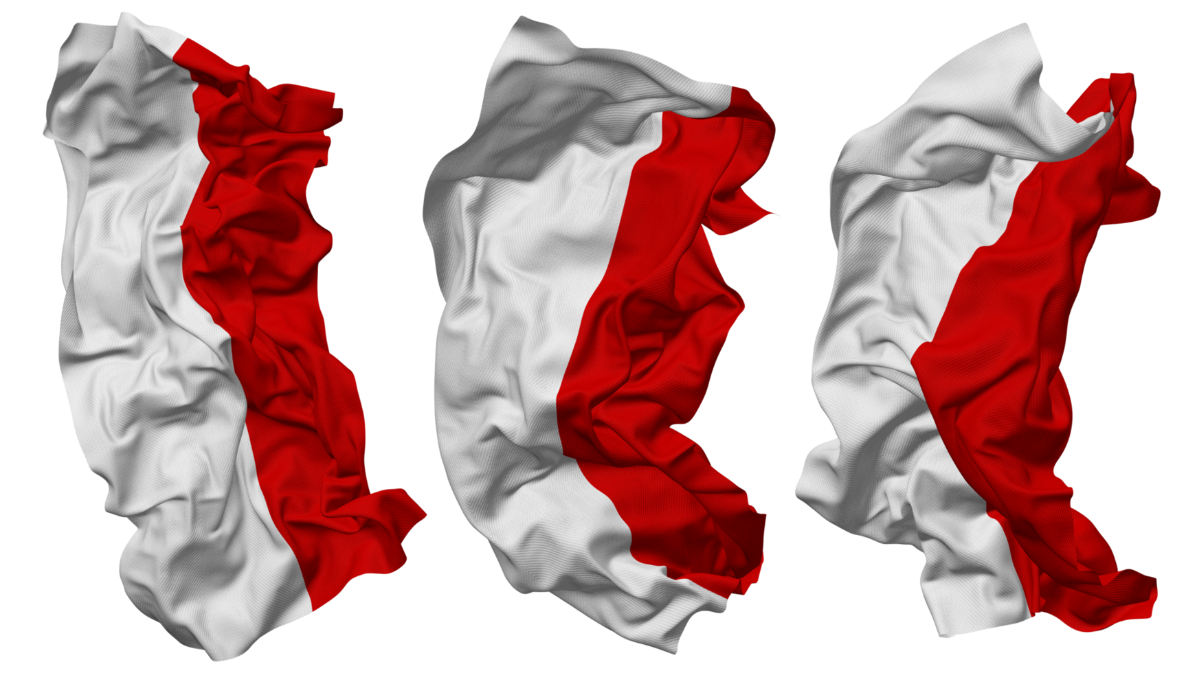 Indonésie drapeau vagues isolé dans différent modes avec bosse texture, 3d le rendu png