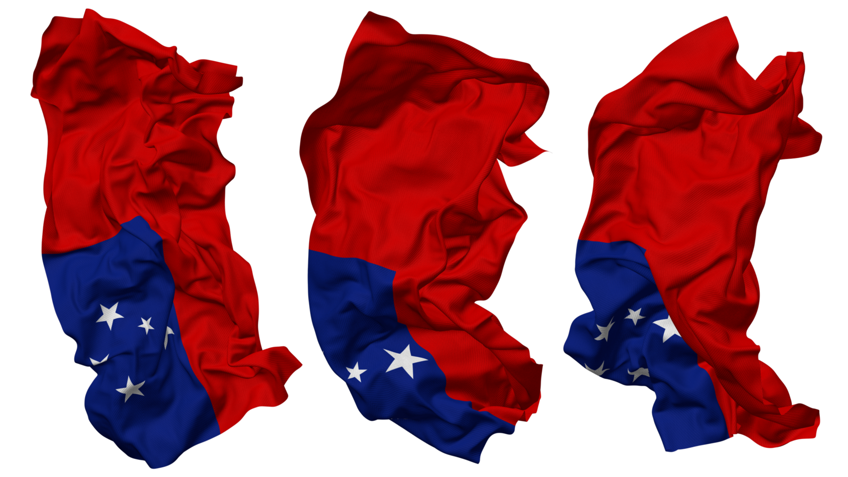 Samoa Flag Waves Isolated in Different Styles with Bump Texture, 3D Rendering png