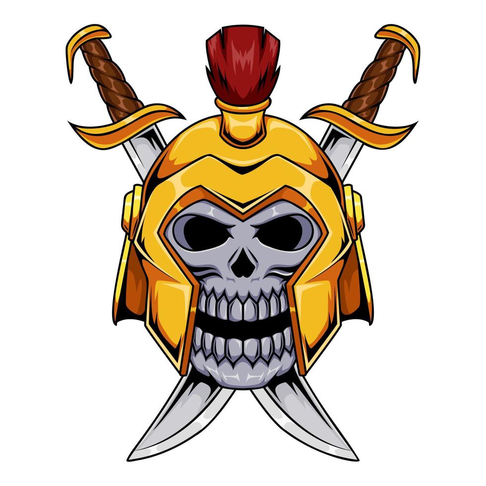 Swordman skull graphic character vector