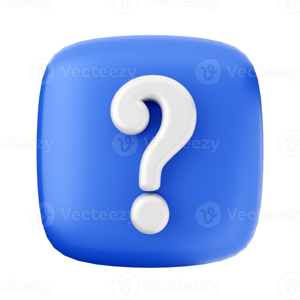 3d frequently asked questions icon illustration render png